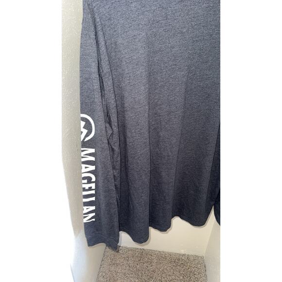 This is a Magellan Outdoors Boyfriend Fit Long Sleeve Shirt in a dark gray - Picture 3 of 5